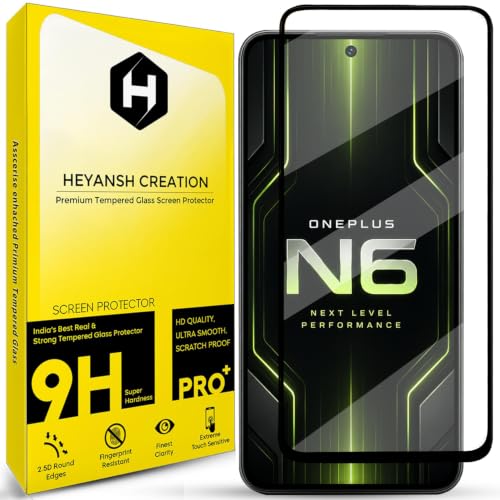 Image of Tempered Glass Screen Protector Compatible for Oneplus N6 5G / Oneplus N6 with Edge to Edge Coverage and Easy Installation Kit, Pack of 1, Black
