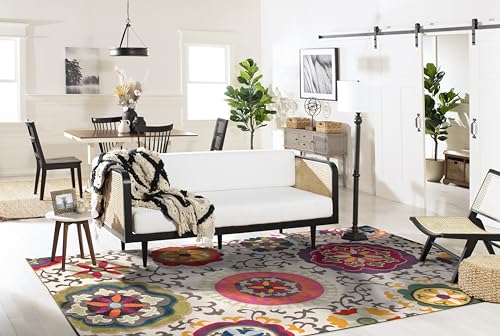 Tapis Boho Monaco SAFAVIEH Design Raffiné Ivoire Multi 274 x 366 cm - 6