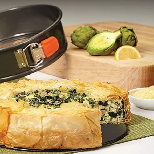 Pemberly Row Nonstick 9" Springform Pan in Gray and Orange