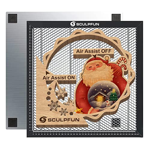 SCULPFUN Honeycomb Working Table, Hoenycomb Laser Bed for CO2 Diode Laser Engraver Cutting Machine, for Easily Observation and Table Protection, Working Area 350 x 350MM