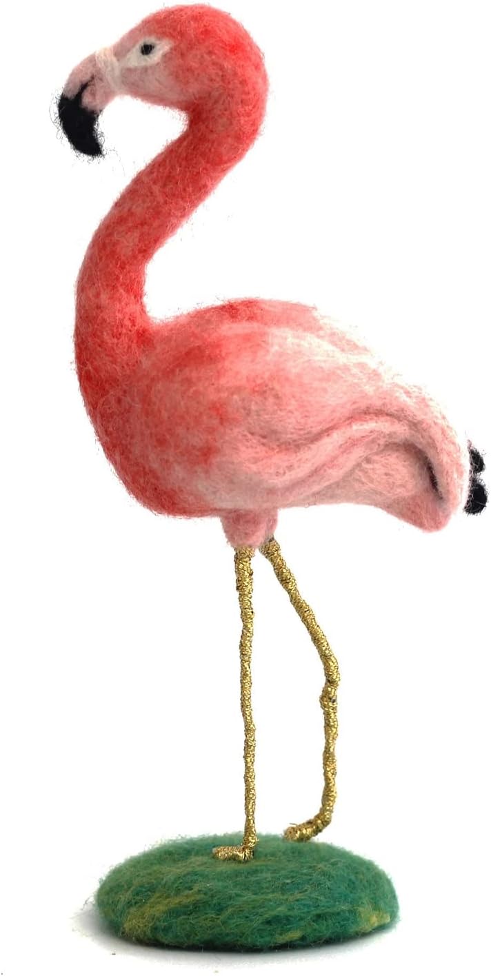 Feltsky Flamingo Needle Felting Kit, Christmas Gift for Her, Mom, Grandma - Include Everything to Make - 6.3 inch Height Craft Kit