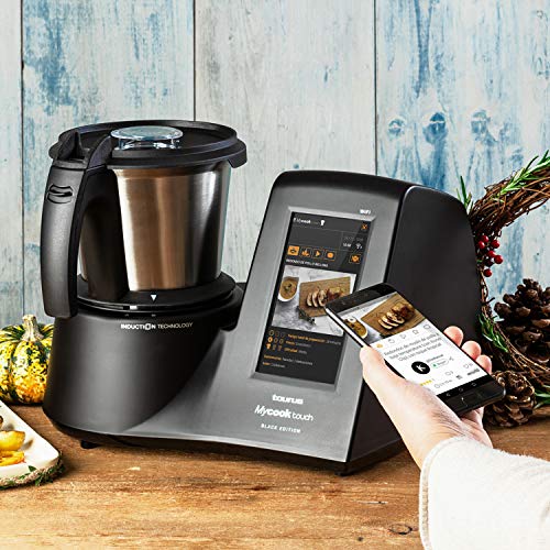 Taurus-Mycook-Touch-Black-Edition-Robot-de-Cocina-con-wifi-1600W-2L-hasta-140o-multifuncion-miles-de-recetas-gratuitas-e-ilimitadas-app-mycook-conectividad-con-tu-smartphone-Vaporera-Negro