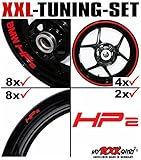  myrockshirt XXL-Tuning Set für BMW HP2 1x Komplettsatz Felgenrandaufkleber/Rim Stripes/Felgenstreifen + 8 x Innerand-Felgen -Aufkl