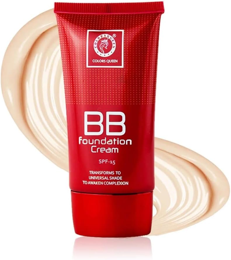 Colors QueenBB foundation | Oil Free | Waterproof Long Lasting | Primer | With SPF- 15 that Provides Non Sticky and Matte Finish | FT-017 (Single Unit, 03-Natural Blush)