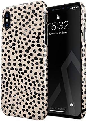 BURGA Phone Case Compatible with iPhone X/XS – Black Polks Dots Pattern Nude Almond Latte Fashion Cute for Girls Thin Design Durable Hard Shell Plastic Protective Case BURGA Phone Case Compatible with iPhone X/XS – Black Polks Dots Pattern Nude Almond Latte Fashion Cute for Girls Thin Design Durable Hard Shell Plastic Protective Case