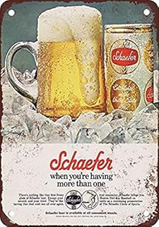 1973 Schaefer Beer Vintage Look Reproduction Metal Tin Sign 8X12 Inches