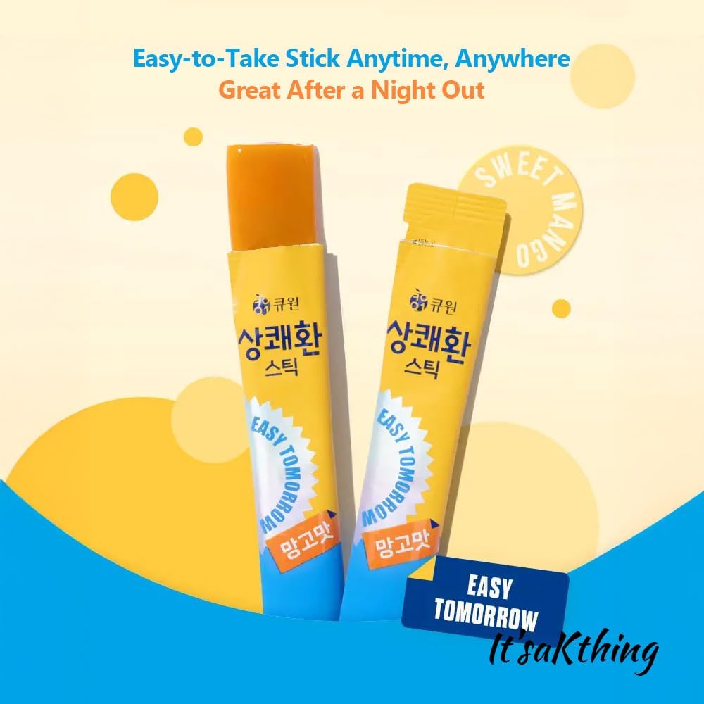 It'saKthing Easy Morning Jelly Stick, for Better Morning, Before and After dirnk Alcohol 18g*10 Sticks_Mango Flavor