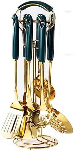 NGDFGR 7 Pcs Kitchen Cooking Set Stainless Steel Kitchenware Sets Kitchen Utensils Shovel Spoon Nordic Cookware Ceramic Handle,