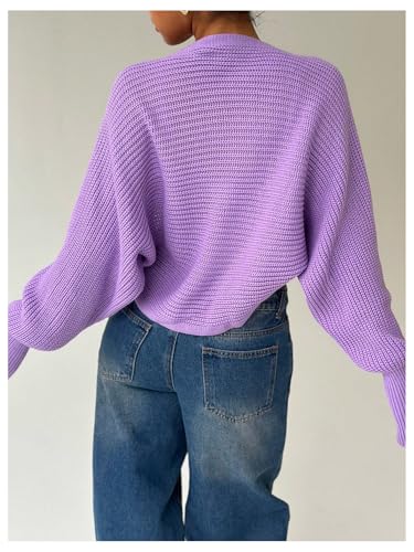 Image of GORGLITTER Women's Open Front Cropped Cardigan Bolero Sweater Lightweight Long Sleeve Shrug Knit Top
