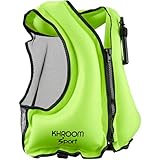 Khroom Inflatable Snorkel Vest Adults and Teenagers 59' - 75', 90-200 lbs lbs | Weighs only 400 Grams | Buoyancy Jacket for Snorkeling and SUP - Snorkel Jacket, Buoyancy Aid, Buoyancy Vest Yellow