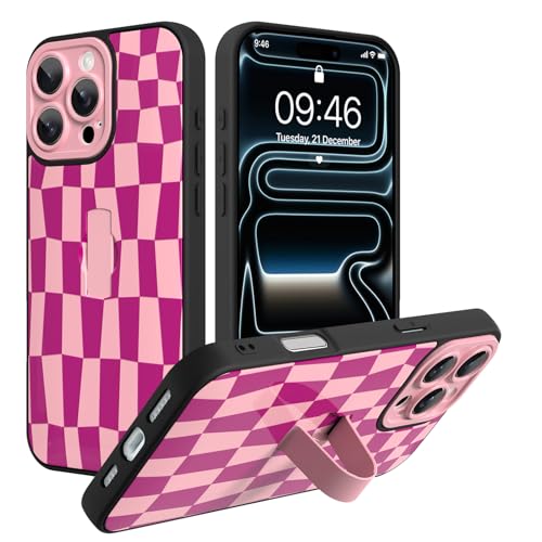 Coque iPhone 16 Pro béquille et dragonne rose protection caméra