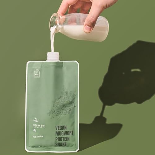 Miniatura 6 de Polvo de batido de proteína de Mugwort, 0.44 libras (7.05 oz) Ssuk Latte 0.53 oz de proteína a base de plantas (bolsa de batido (5 piezas)