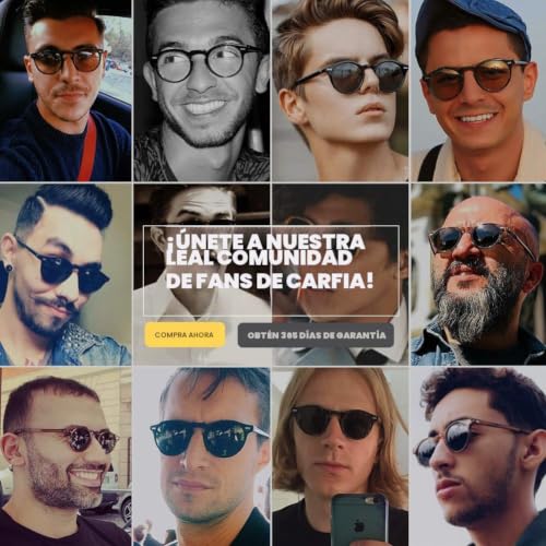 Miniatura 3 de Carfia Retro Gafas De Sol Hombre Polarizadas Uv400 Protección Para Conducir Pesca Al Aire Libre Marco De Acetato