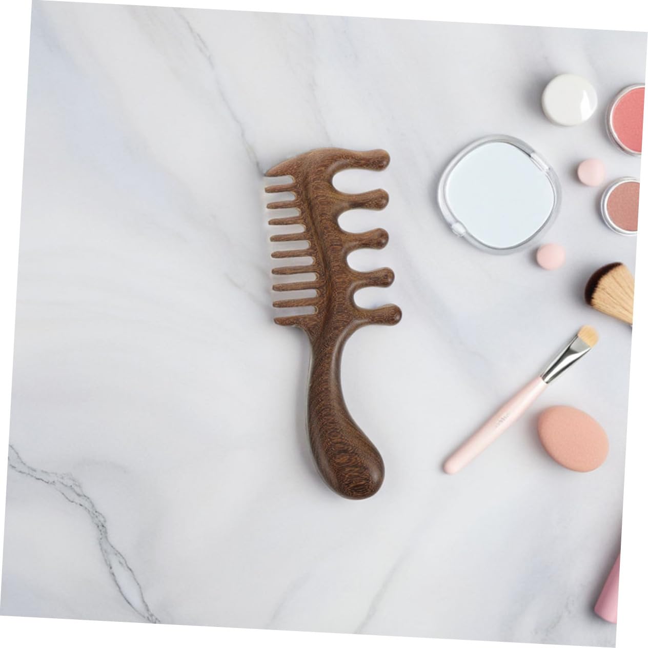 Beaupretty 3stücke Massagekamm aus Holz für Kopfhautmassage Haarmassagegerät mit Fünf Abgerundeten Zinken Handgefertigter Gua-sha-kamm zum Entwirren und Glätten der Haare für Reisen