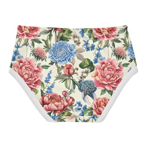 Joisal Designer Toddlers Underwear Floral 2t Cotton Little Girl Panties Vintage Pink Blue Florals Briefs Girls Undies2