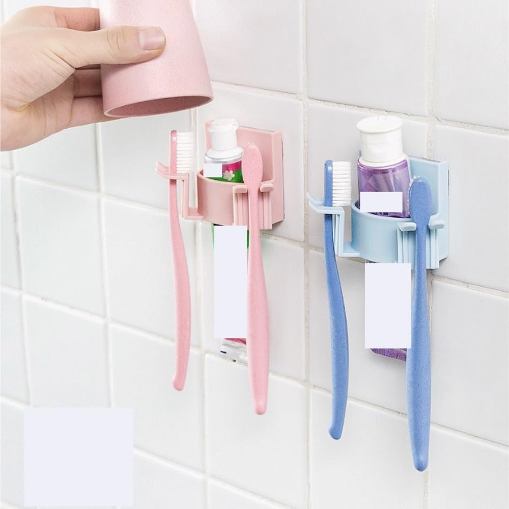 Organizer per Spazzolino da Denti Mensola da Bagno con Ventosa, Porta Spazzolino Parete, Senza Trapano Accessori da Bagno(Grün)