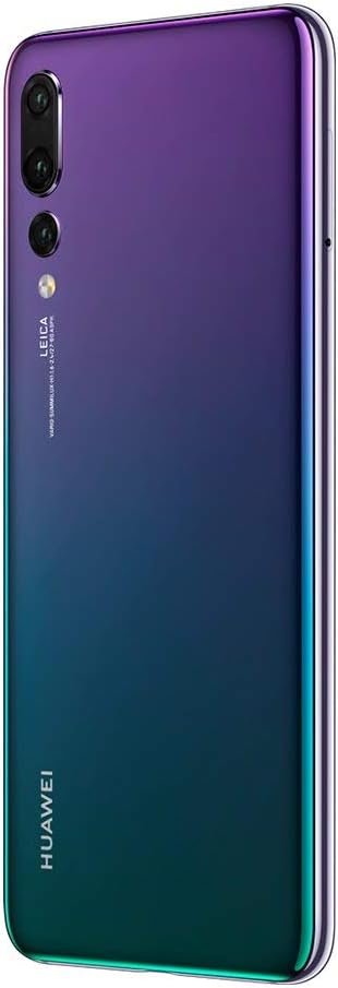 Rear view of the Huawei P20 Pro in Twilight color, showcasing the triple camera setup and the Huawei branding.