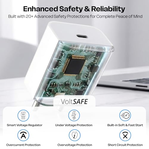 Image of Mozen by Amkette iPhone Charger Adapter 20W (MFi-Standard & BIS Certified) for iPhone 17 /17 Air /17 Pro /17 Pro Max,16 /16 Plus /Pro /Pro Max, 15 /14 /13 /12 /11 Series, Airpods & iPads, 1 Year Warranty