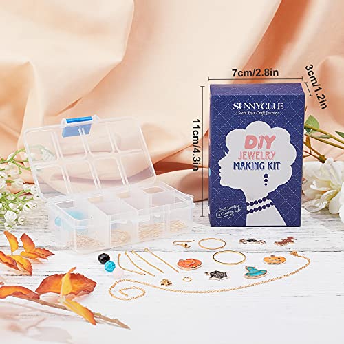 Sunnyclue 1 Box Diy 8 Pairs Halloween Themed Earring Making Kits Halloween Alloy Charms Bat Magic Hat Spider Pumpkin Pendants Charms & Earring Hooks For Women Beginners, Instruction #TOP6