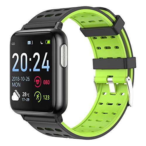 V5 Pantalla De Color Inteligente Ambiental Lysing Pulsera ECG Y PPG Electrocardiograma Ritmo Cardíaco Monitorización De Oxígeno De La Sangre, Deportes Reloj Impermeable 24Cm Negro Y Verde