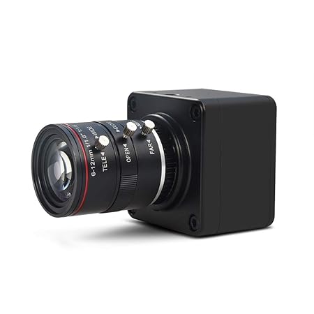 MOKOSE 4K@30fps USB Camera with 6-12mm Varifocal Manual Lens Webcam UVC Free Drive Compatible Windows Mac OS X Linux