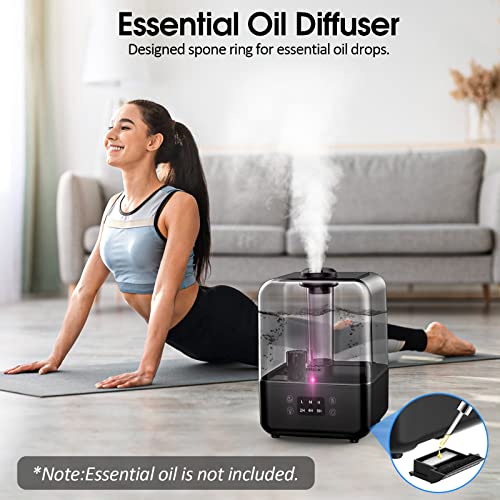 Humidifiers For Bedroom, Ultrasonic 5L Top Fill Humidifiers For Large Room Baby Home With 360° Rotation Nozzle, 3 Mist Levels, Auto Shut-Off, Timer, Essential Oil Diffuser, 30H Work Time, Quiet #TOP5