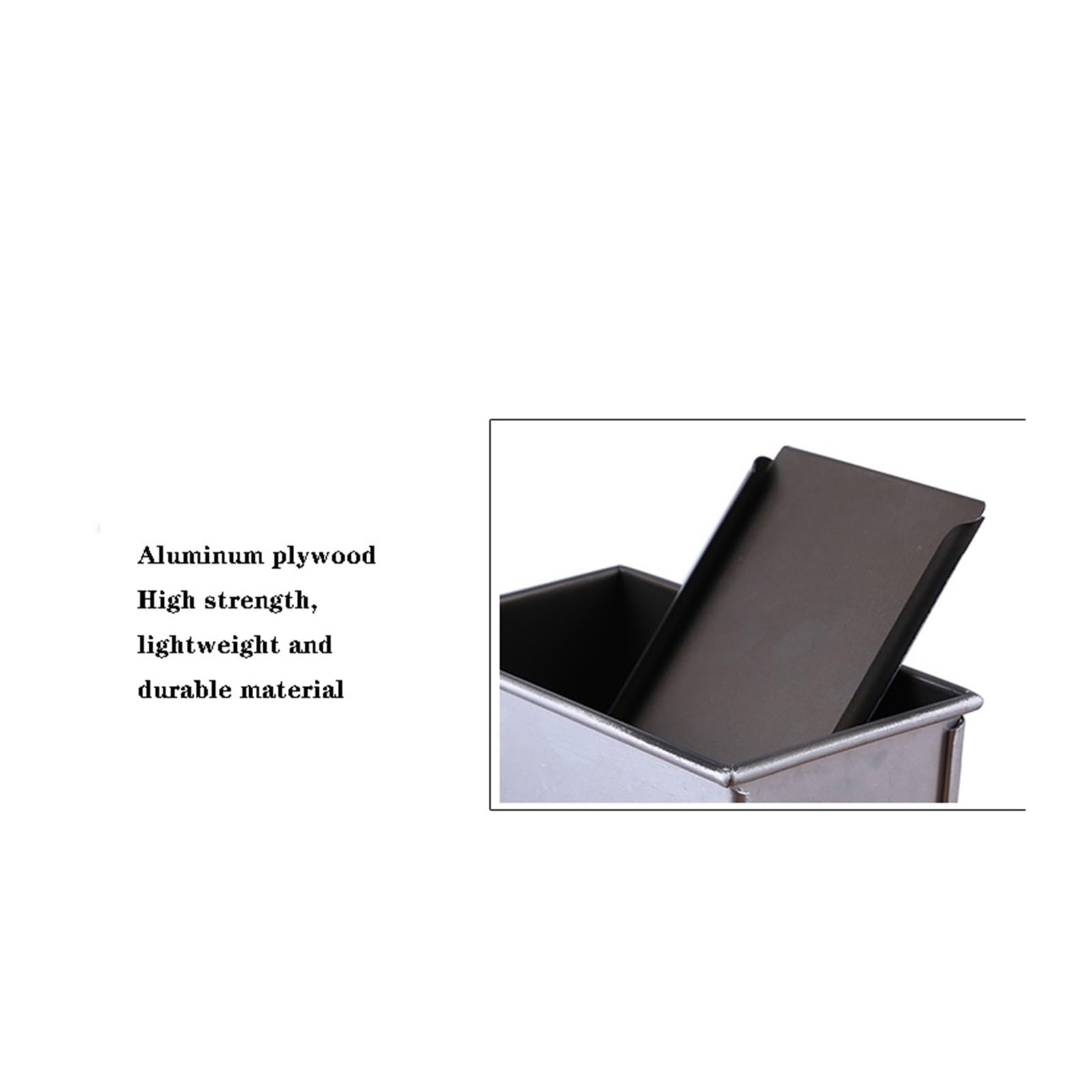 Molde for Pan con Tapa, Rectangular, Molde for Caja de Pan Tostado, Antiadherente, aleación de Aluminio, Capacidad de Masa de 1 Libra, for Hornear Pan Tostado en Horno(38 * 13.3 * 12.5cm)