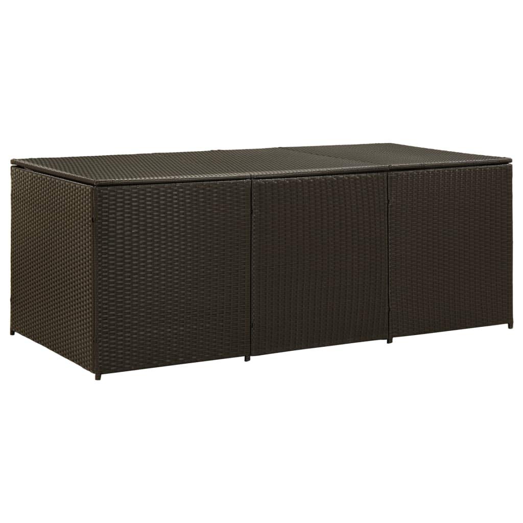 Tidyard Baule da Giardino Impermeabile in Rattan Nero/Marrone/Grigio,Cassapanca Contenitore da Giardino per Esterno Impermeabile in Rattan,Cassapanca Contenitore Esterno 180x90x75 cm