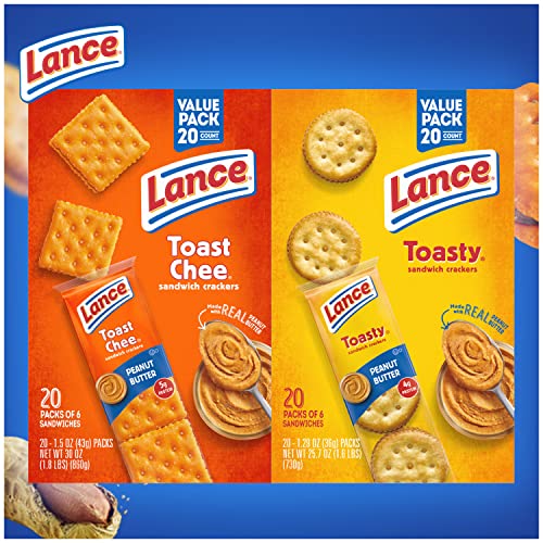 Lance Toasty And Toastchee Assorted Sandwich Crackers, 40 Count (Pack Of 2) #TOP5