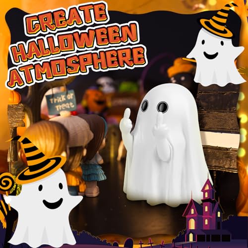 Statuetta Fantasma del Dito Medio in 3D - Scultura Spettrale Divertente per Halloween 2024 | Ornamento Unico in Resina - immagine 3