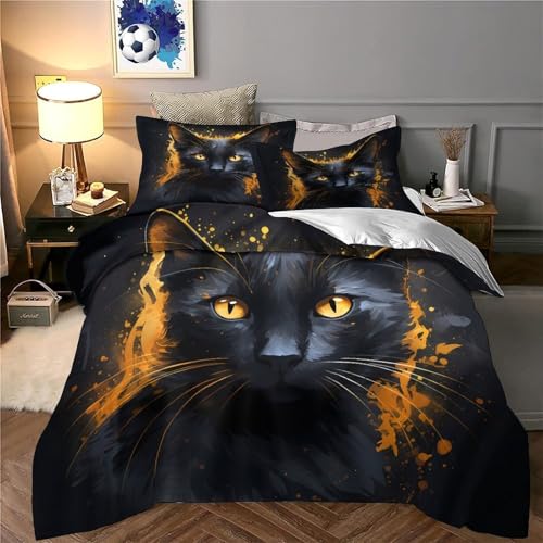 Housse de couette nœuds noirs hypoallergénique microfibre lit double - 6