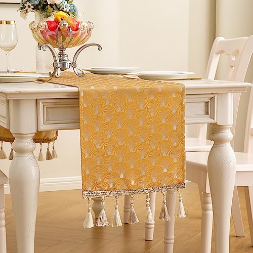 Mayler Yee MPN-0003 Table Runner, Vintage Luxury Embroidered Floral Jacquard Damask Fabric cover