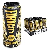 Furocity Sugar Free Energy Drink, Tropical Thunder, 157mg Caffeine, Low Calorie, Zero Sugar, High in Vitamins C, B6, B12, Taurine, Vegan, 12 x 500ml Cans