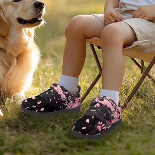 Black Cat Shoes for Girls Kid’s Halloween Sneakers Knitted Mesh Sports Running Athletic Casual Shoes with Hook and Loop3