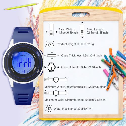 Image of Kids Digital Analog Watches for Girls Boys, 7 Color Lights Waterproof Cute Wristwatches for Kids with Alarm Stopwatch, Great Present for Girls Boys Ages 5-13