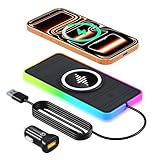 Magnetic Wireless Car Charger Pad, LANSEMKU RGB 15W Wireless Car Charging Pad for Magsafe Wireless Charger for Car iPhone 16 15 14 13 12 11 Pro Max, for Samsung Galaxy S24/23/S22/S22+/S22 Ultra
