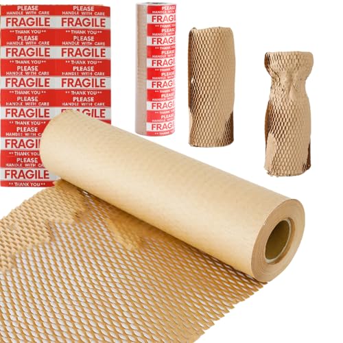 Now products Honeycomb Packing Paper Roll 30cm x 30m - Eco-Friendly Bubble Wrap Alternative for Moving Shipping Fragile Items & Gift Wrap Recyclable Packaging
