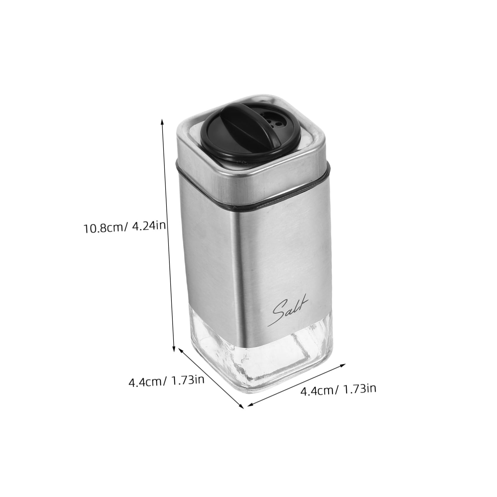 COLLBATH 2-piece Salt Pepper Shaker Set Glass Spice Containers Adjustable Flow Airtight Storage for Seasonings for Home Restaurant