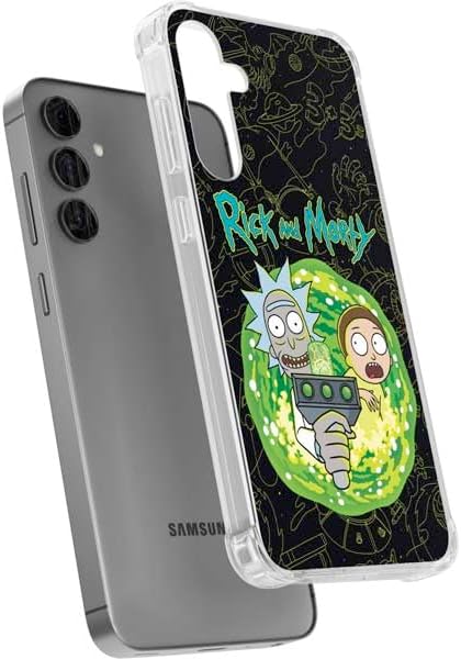 Skinit Clear Phone Case Compatible with Galaxy S24 Plus - Officially Licensed Adult Swim Rick and Morty Portal Travel Design