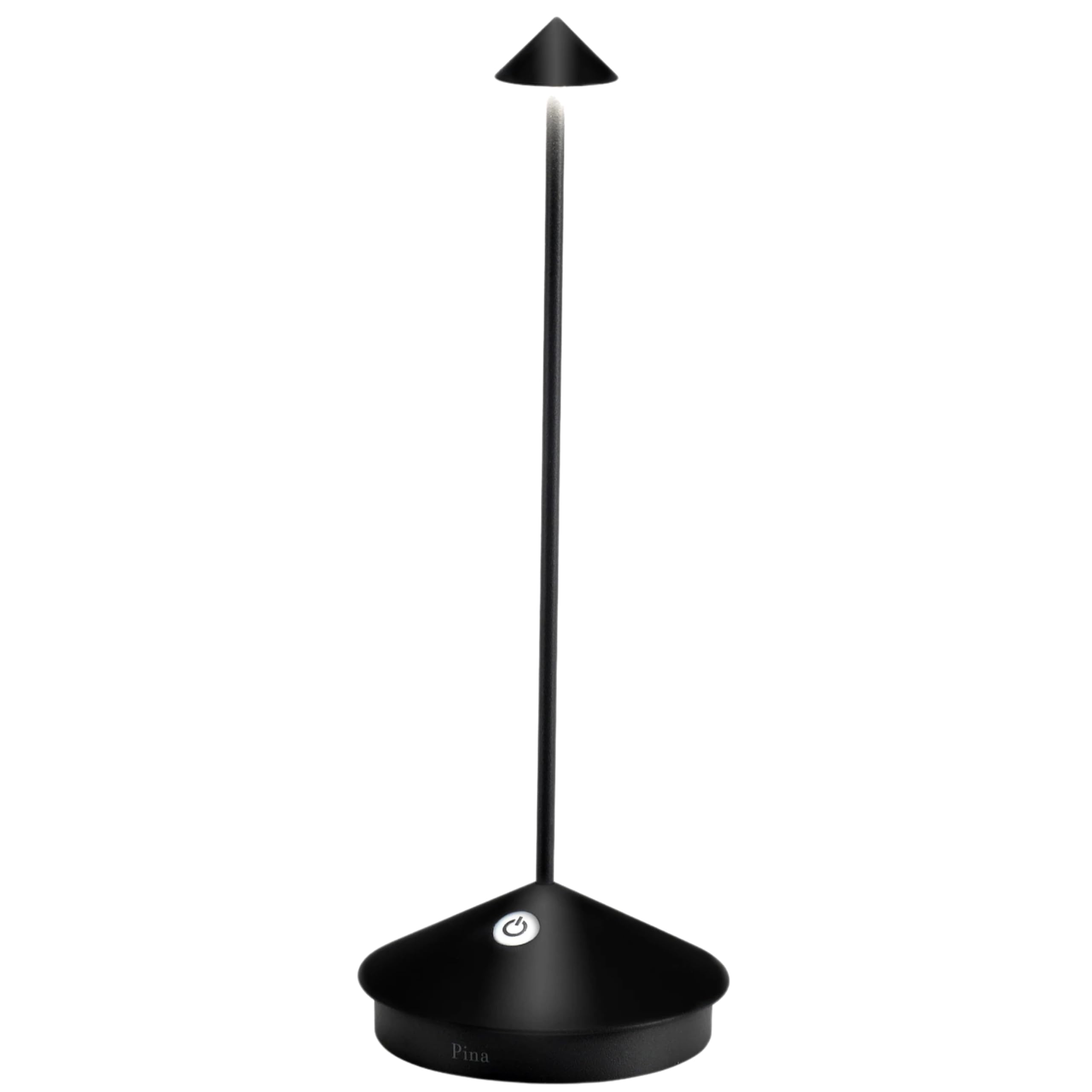 Zafferano, Pina Lamp, Rechargeable and Wireless Table Lamp with Touch Control, Suitable for Living Room and Outdoor, Dimmer, 2200-3000K, Height 29cm, Colour: Black