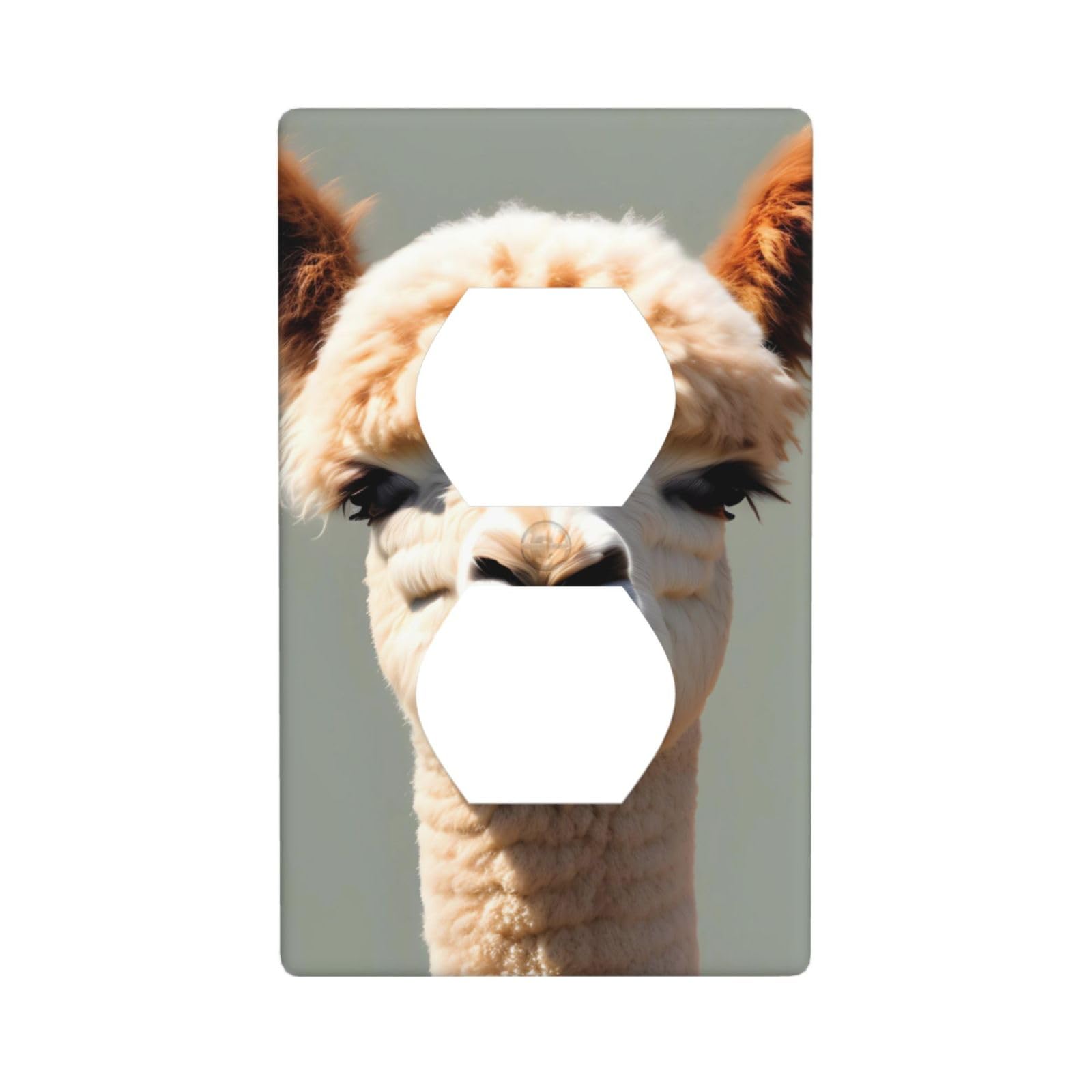 Alpaca Avatar Decorative Switch Plate Cover-Unbreakable Polycarbonate Wall Plate for Home Office, 1 Gang with Screws