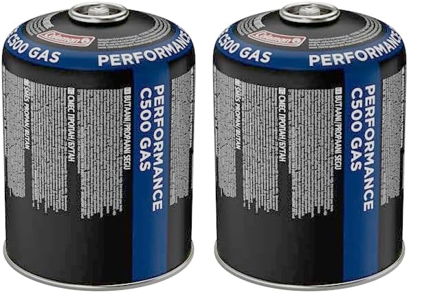 Coleman C500 Performance Cartucho Gas, Cartucho de válvula con válvula de Tornillo, Apto para Estufas o Parrillas de Camping, Potente Mezcla de butano/propano 440 g, Uso hasta el Punto de congelación