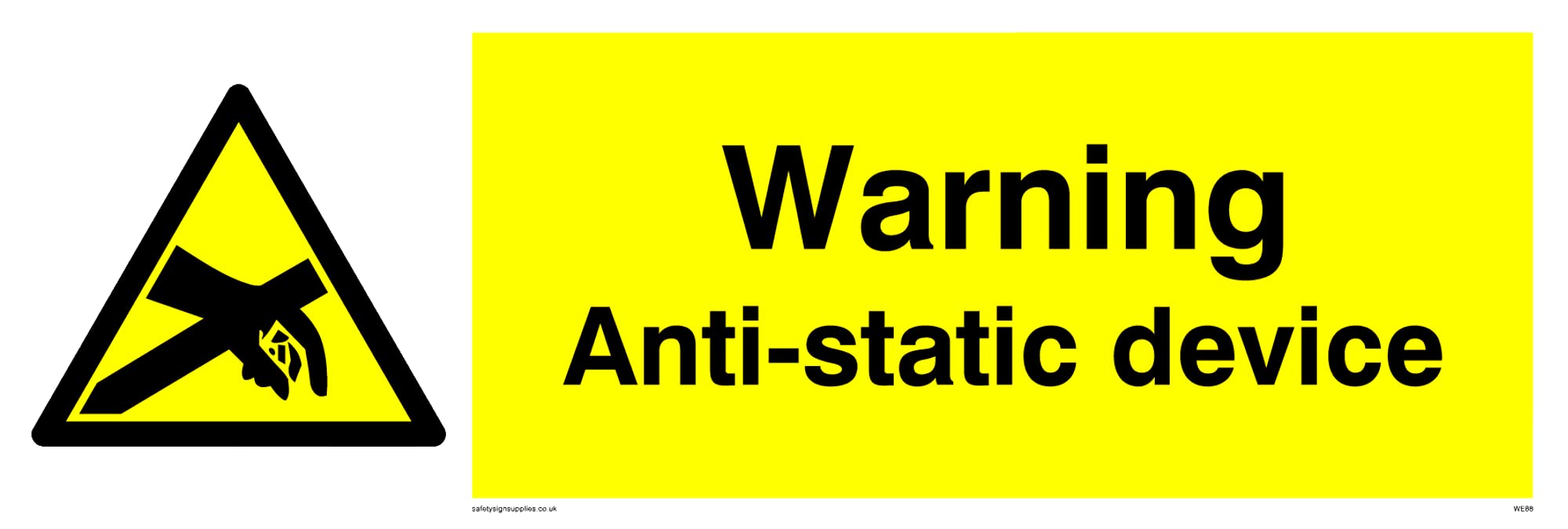 Pack of five - Warning Anti-static Device Sign - 150x50mm - L15