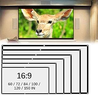 RASHION Projector Screen, Portable Projector Screen with 16:9 HD Screen for School Home Theatre Cinema, Foldable Projection Screen 60"/72"/84"/100"/120"/150" (72 inch)