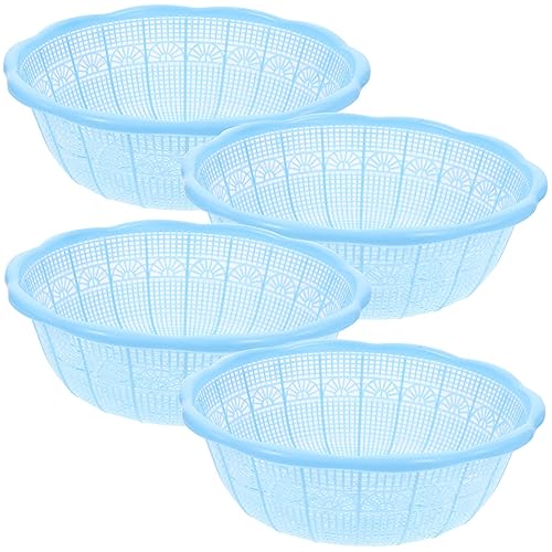 Luxshiny 4pcs Plastic Rice Washing Basket Multifunctional Colander for Fruits Vegetables Kitchen Washing Tool Random Colors for Rice Pasta and Prep