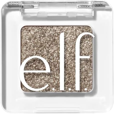 e.l.f. Powder Fine As Fleck Glitter Eyeshadow, Long-Lasting Sheer Eye Makeup With A Shimmer Finish, Soft, Smooth Formula, Vegan & Cruelty-Free, Filthy Rich, Brown