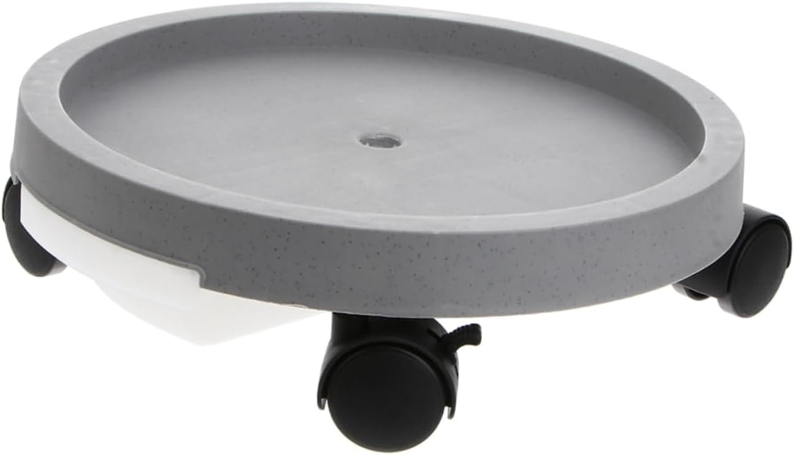 VICASKY Flowerpot Tray with Water Catching Saucer Mobile Plant Pot Base for Use Outer Height Grey for and Garden Plants