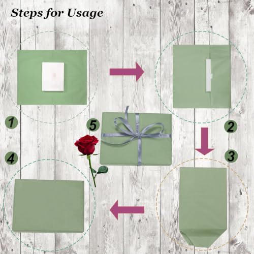 Image of 100 Sheets Sage Green Tissue Paper 14 x 20 Inches Sage Green Wrapping Paper Bulk for Weddings Birthday DIY Project Christmas