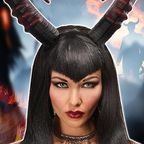 Carnival Horn Headband PU Devil Horn Devil Hair Band Headdress for Women Girls Costume Cosplay Party Supplies - Image 2