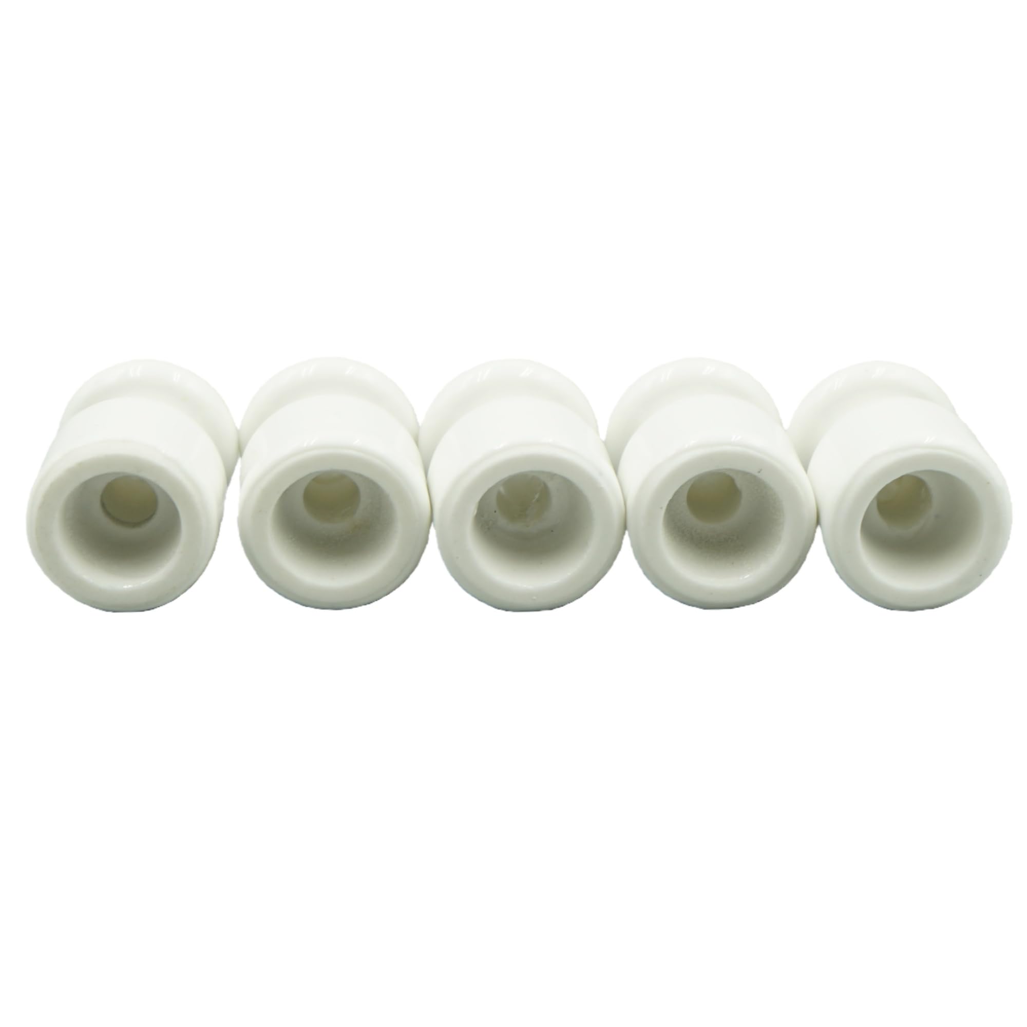 FUZHOU QMY Lote de 24 Aisladores de Porcelana Blancos para Cable Textil Trenzado, Dia.20 mm
